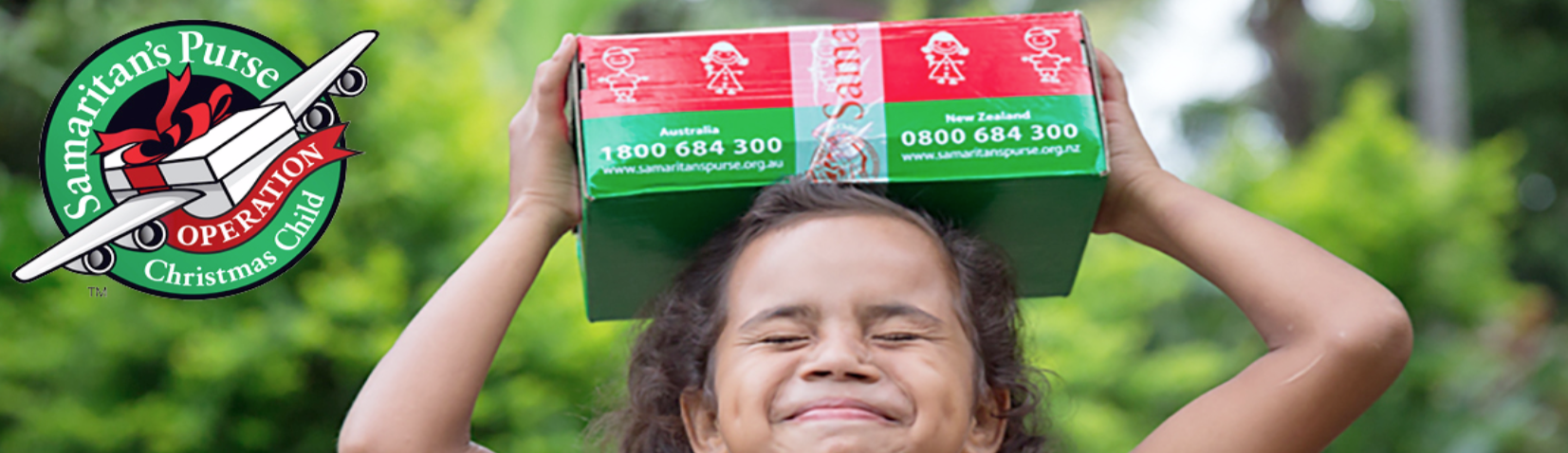 OCC logo with child holding package