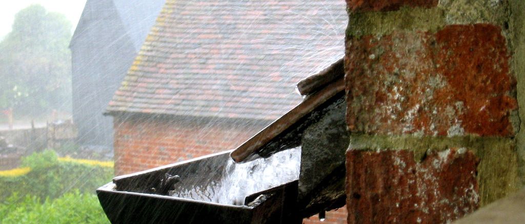 gutter with rain