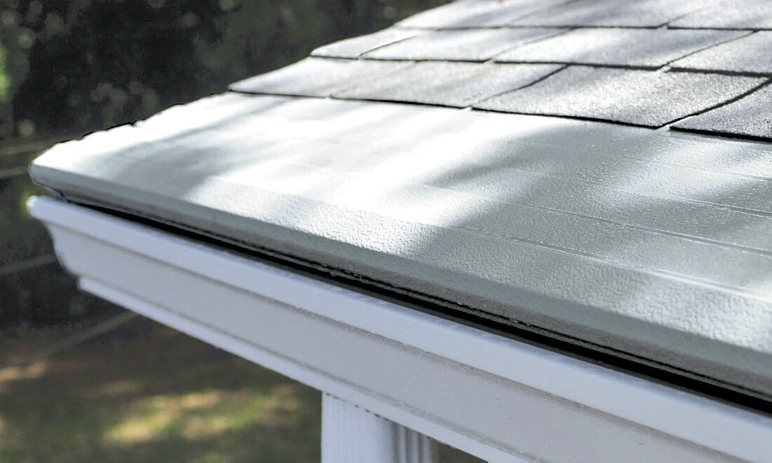 Seamless gutters installed on a home