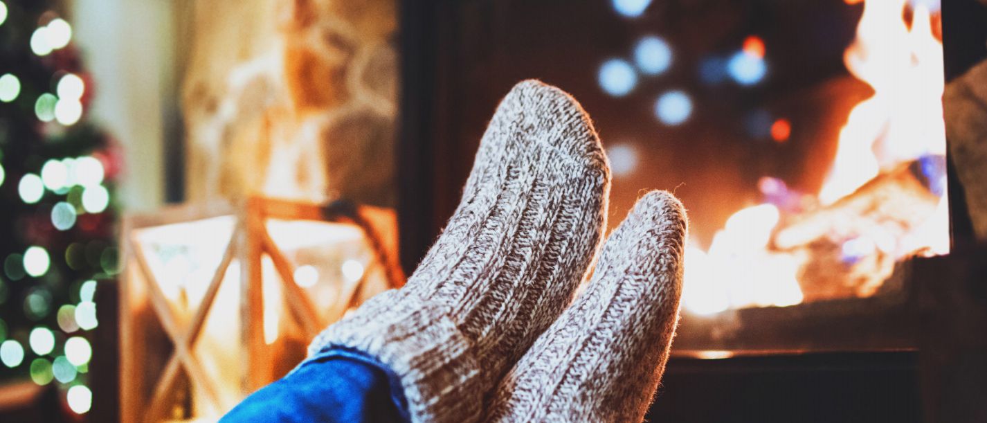 socks by the fire place