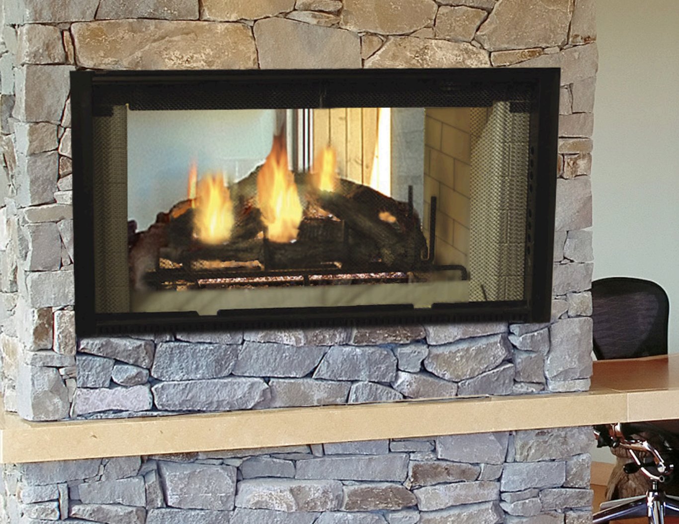 majestic wood fireplace